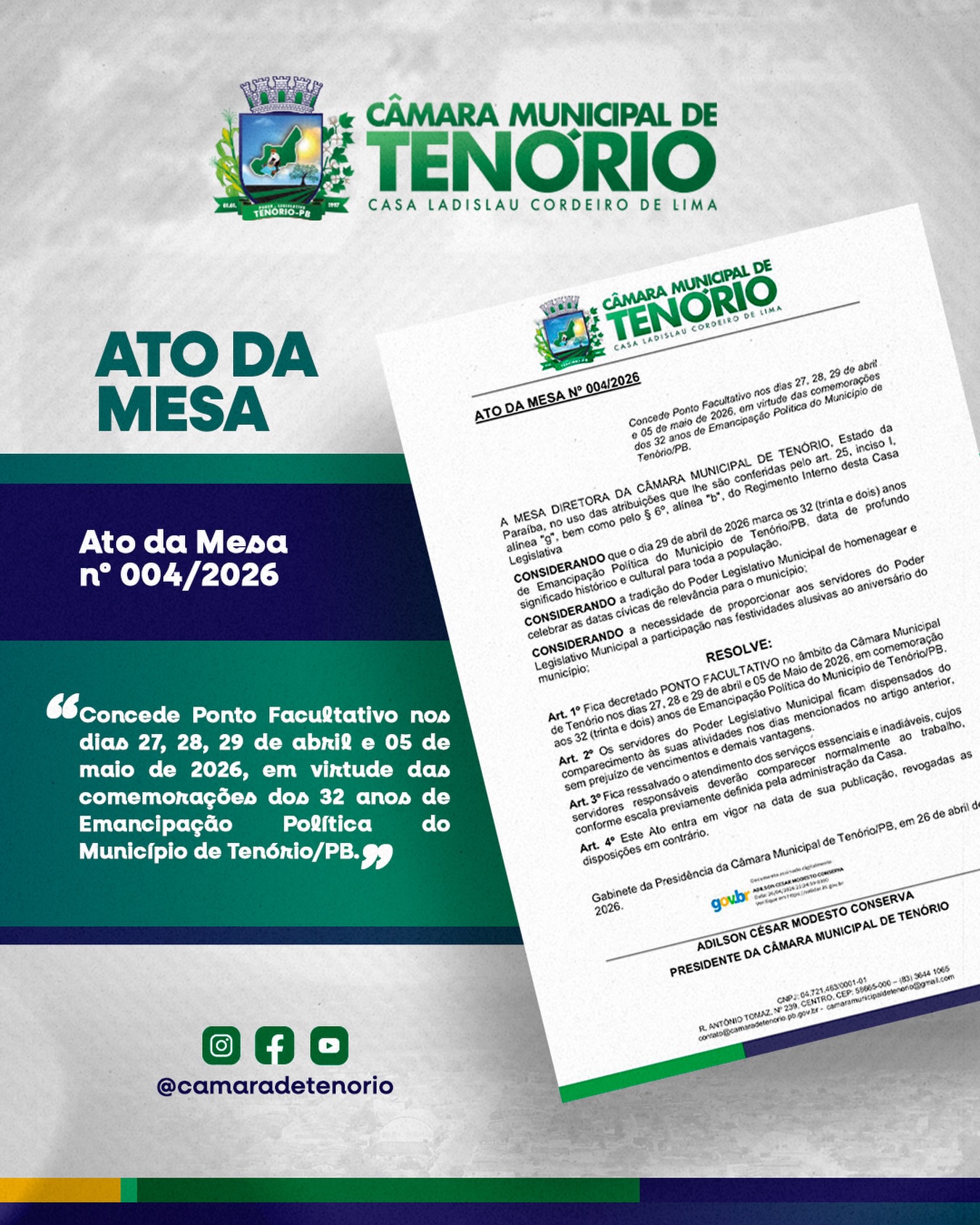 📢 COMUNICADO OFICIAL